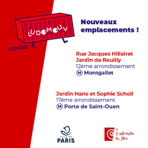 Nouveaux emplacements de la Ludomouv